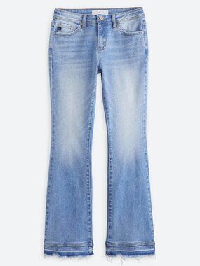 KanCan Aubree Bootcut Jeans | Mid Rise | Raw Hem | Stretch | Size 14